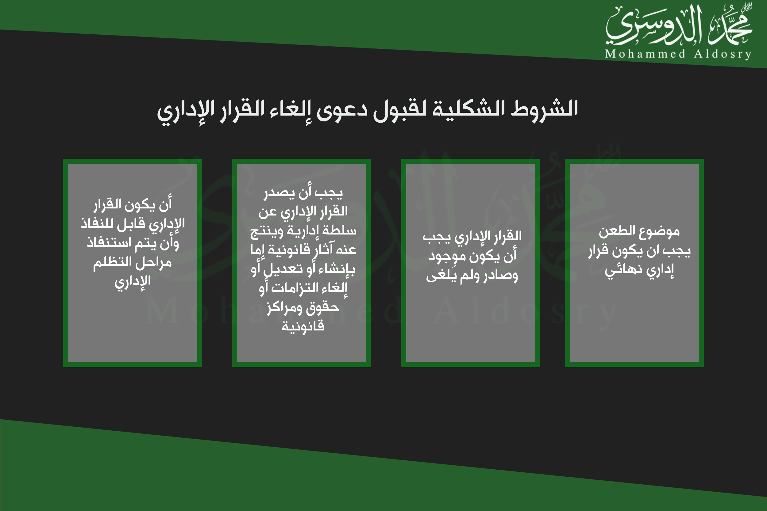 الشروط الشكلية لقبول دعوى إلغاء القرار الإداري