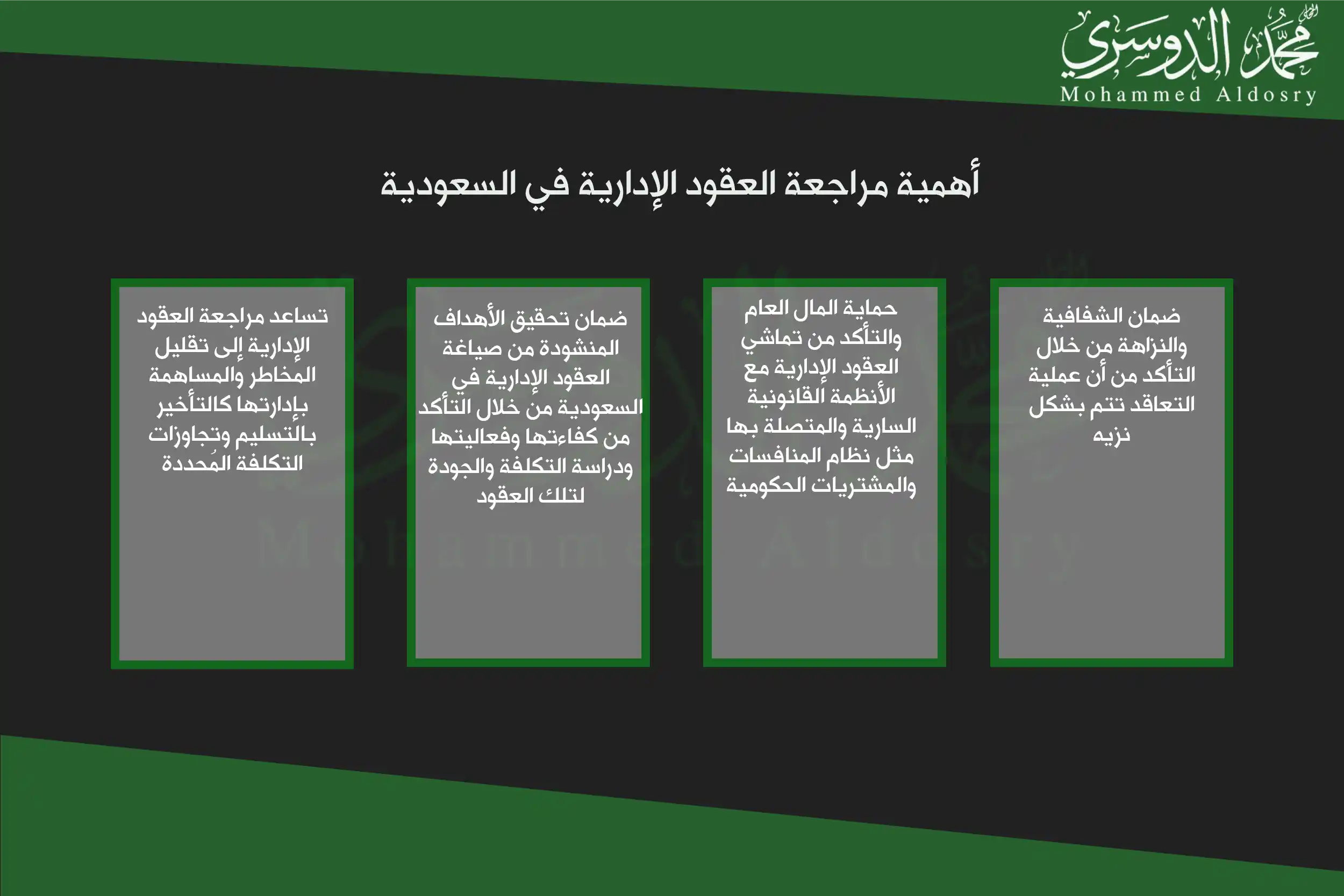 أهمية مراجعة العقود الإدارية في السعودية