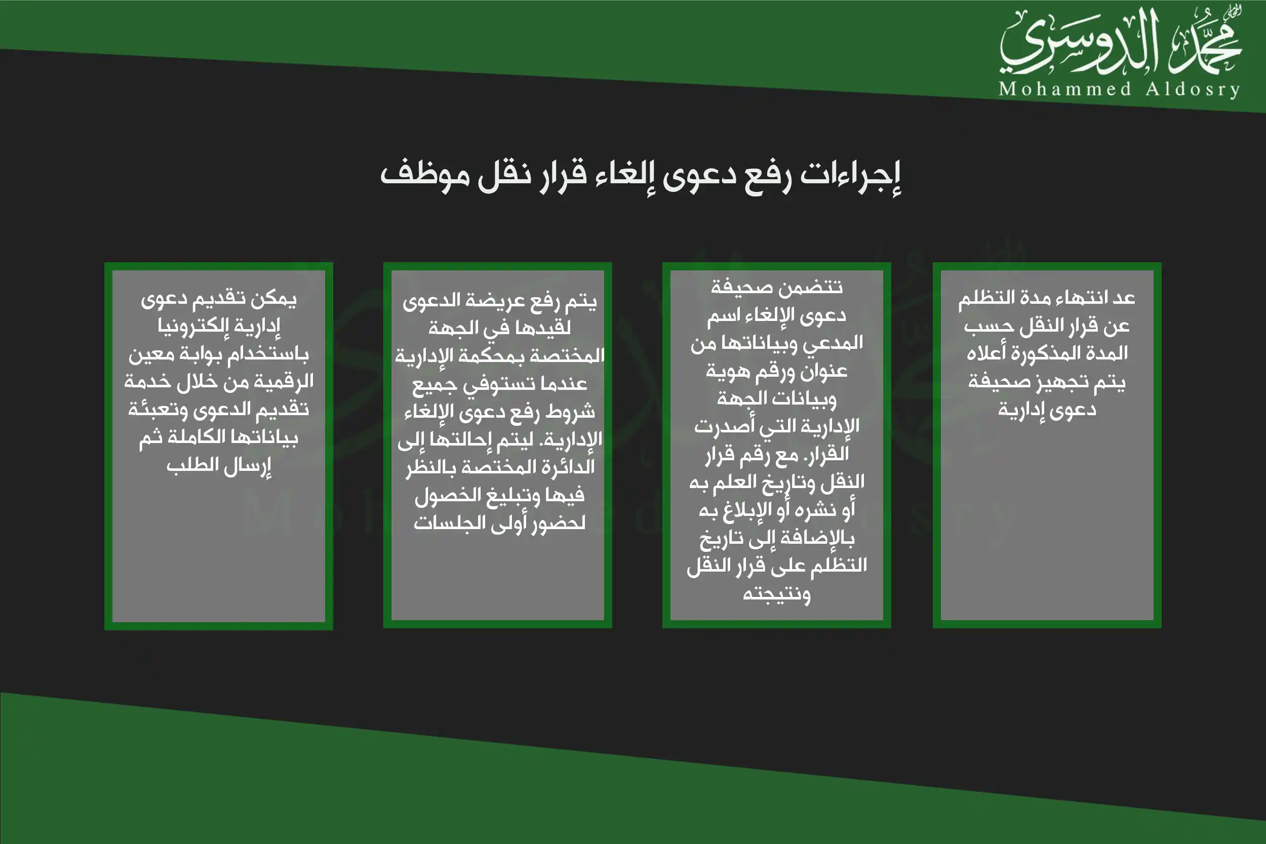 إجراءات رفع دعوى إلغاء قرار نقل موظف