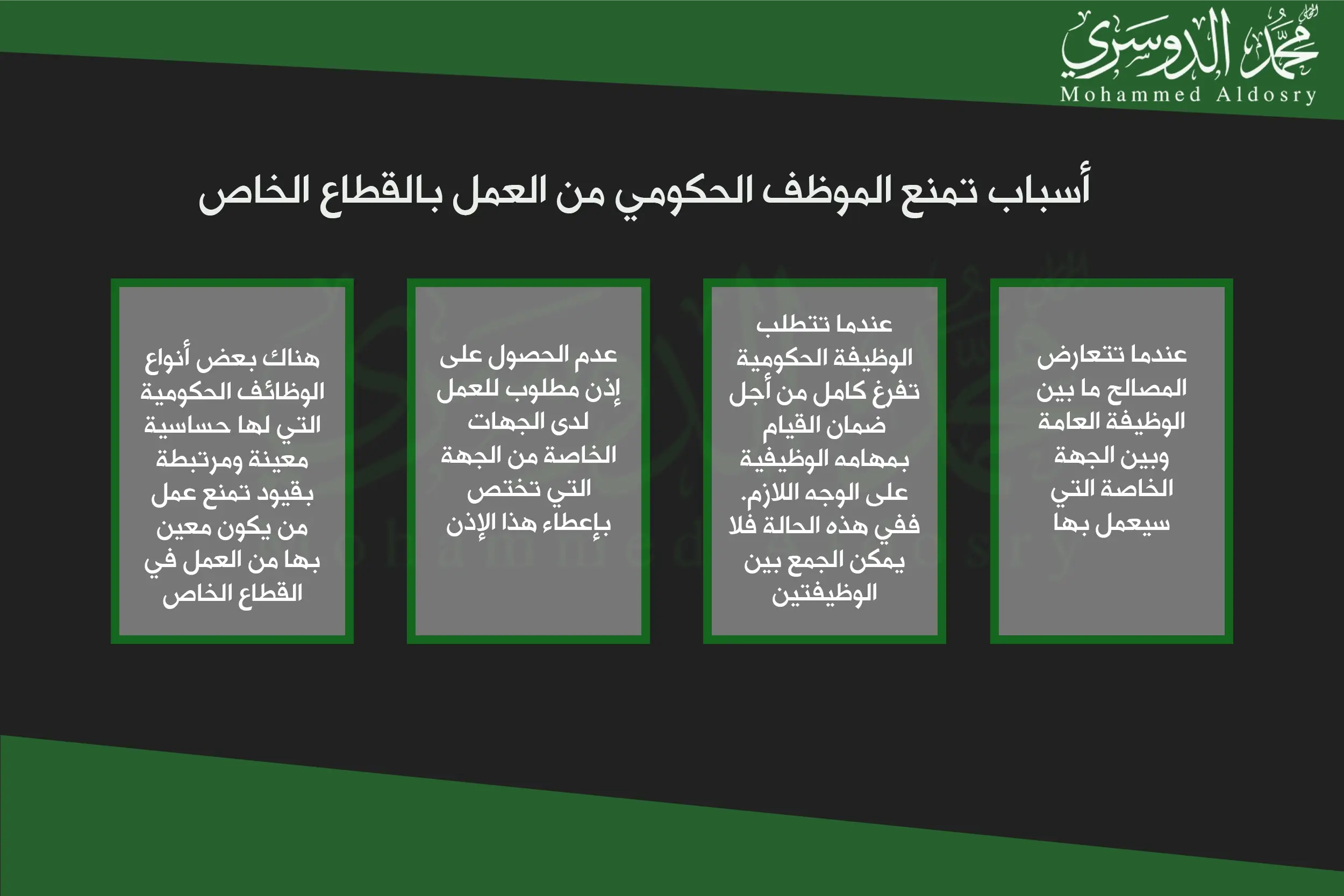 أسباب تمنع الموظف الحكومي من العمل بالقطاع الخاص