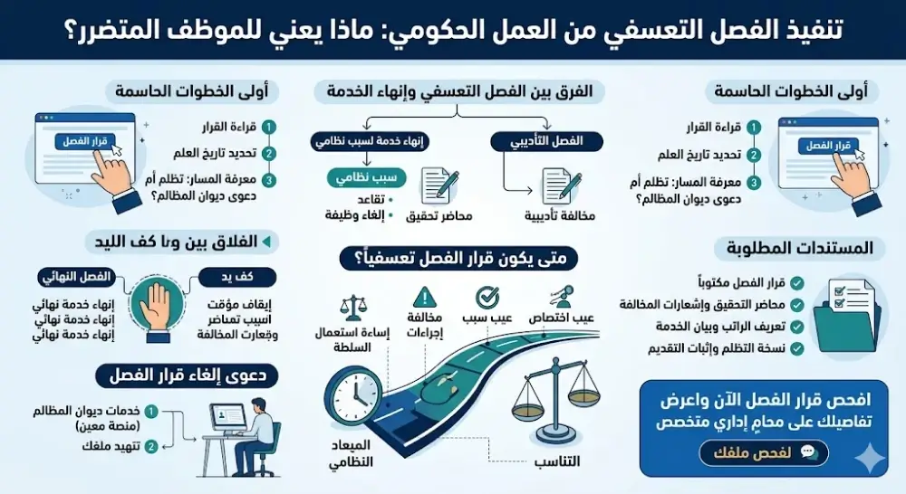 انفوغرافيك تنفيذ الفصل التعسفي