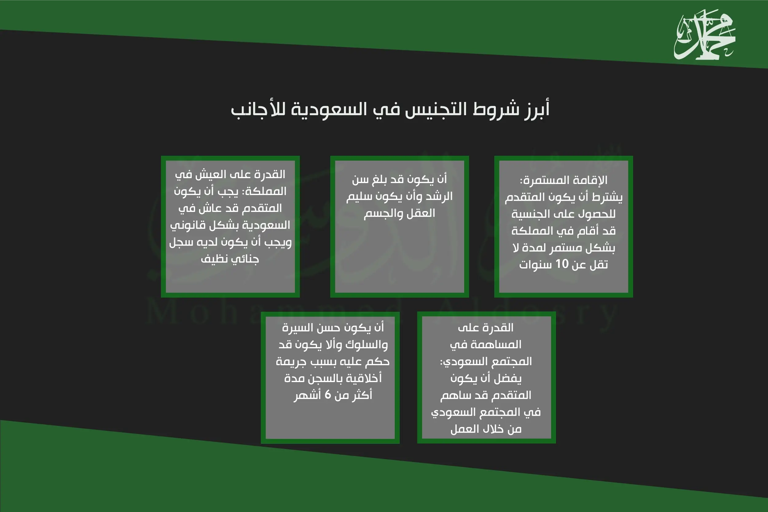 أبرز شروط التجنيس في السعودية للأجانب