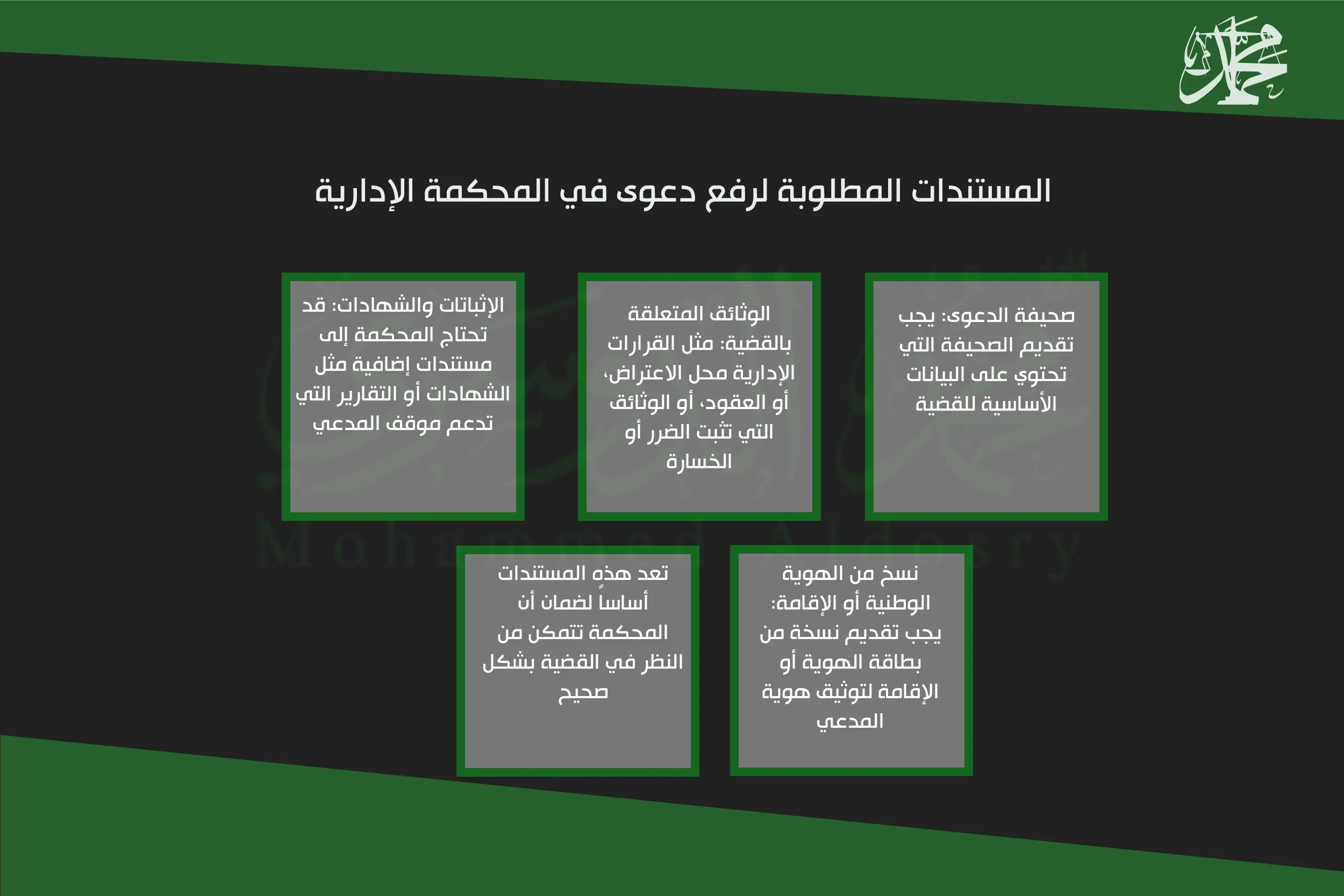 المستندات المطلوبة لرفع دعوى في المحكمة الإدارية