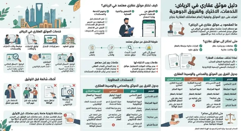 انفوغرافيك موثق عقاري في الرياض
