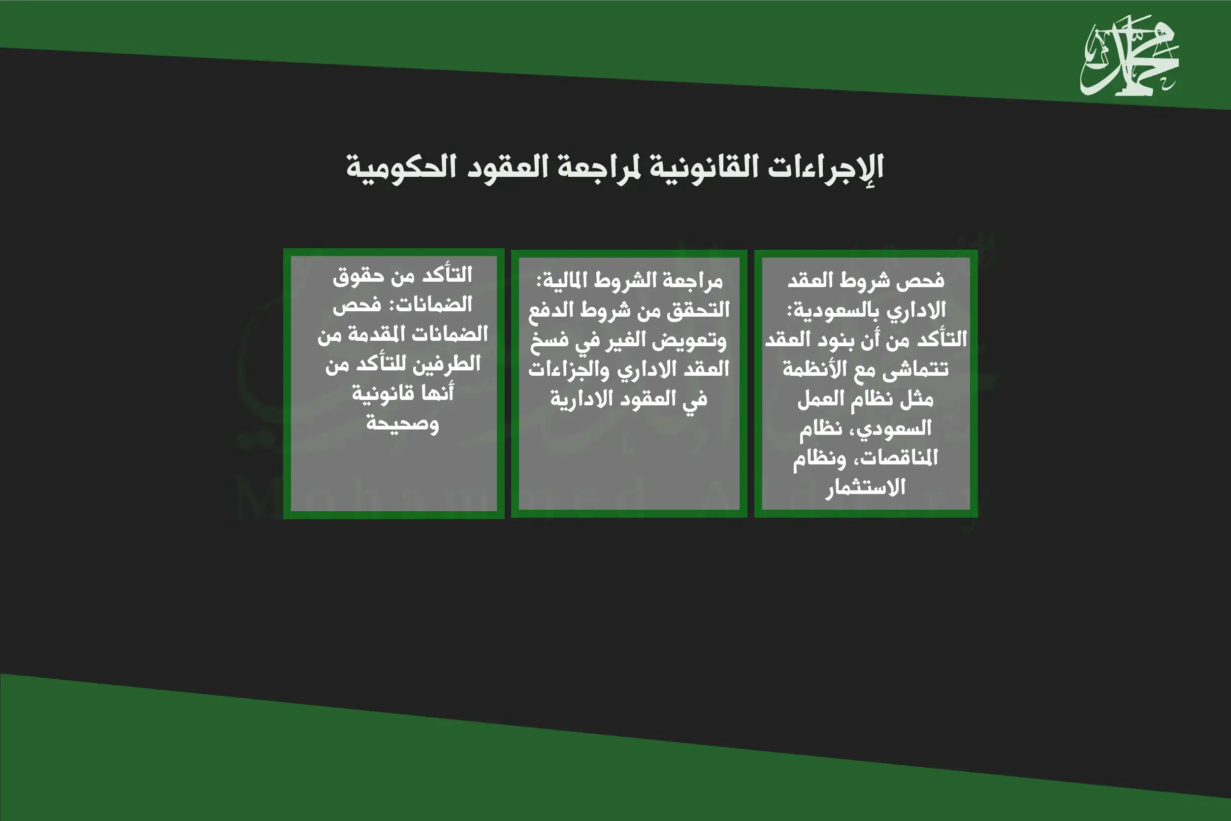 الإجراءات القانونية لمراجعة العقود الحكومية