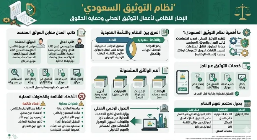 انفوغرافيك نظام التوثيق السعودي
